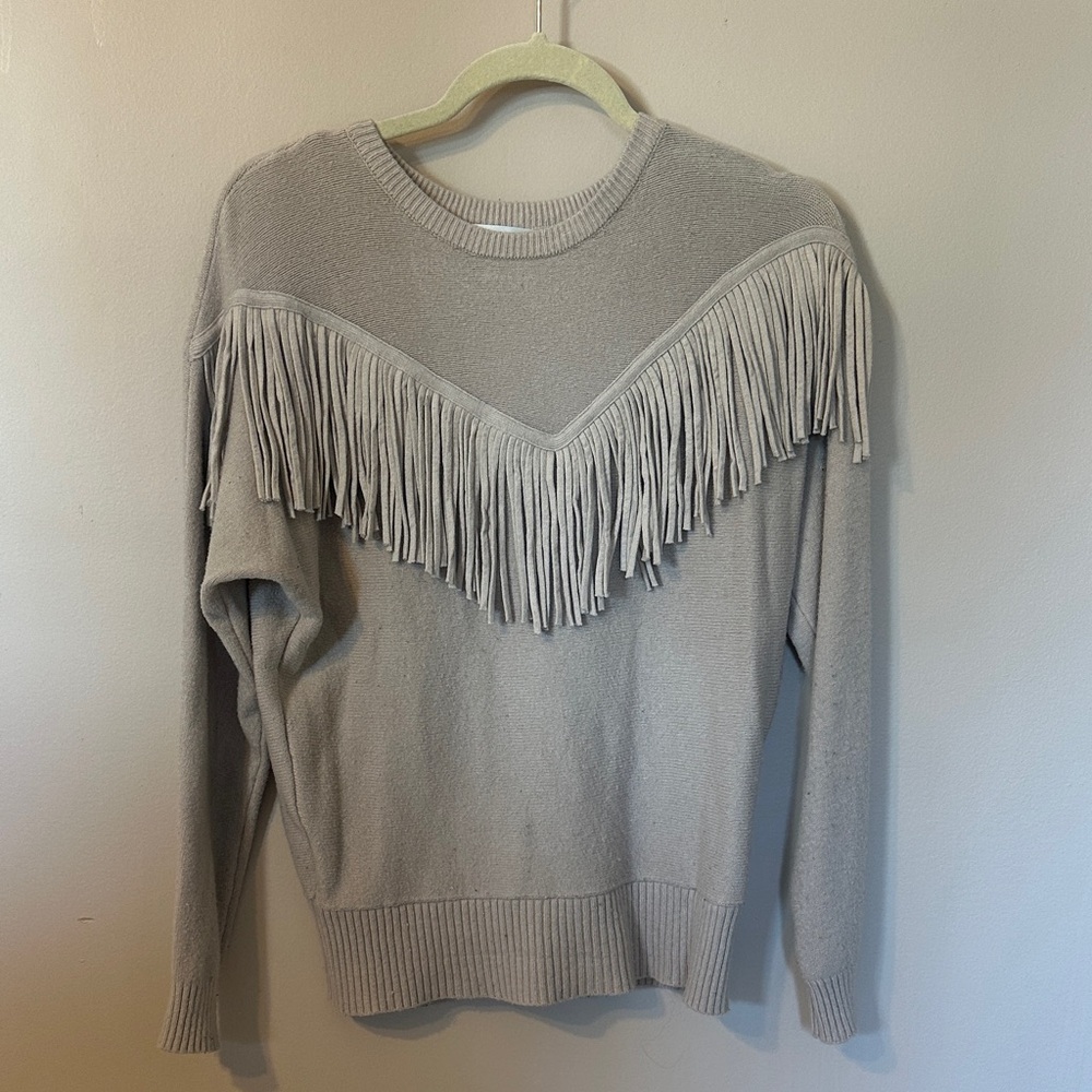 Fringe Detail taupe Sweater
